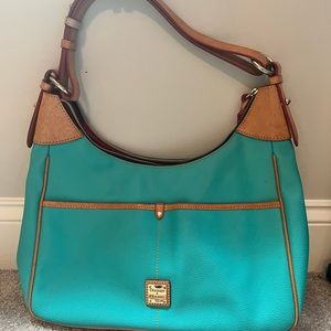 Dooney & Bourke aqua pebble leather large bag